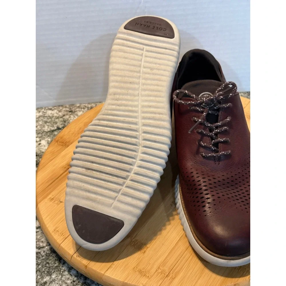 Cole Haan ZeroGrand Mens Burgundy Leather Perforated Wingtip Oxford Sneakers 11M